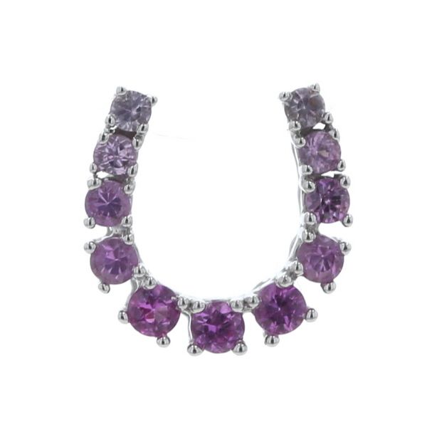 GSTV K 18 WG ホワイトゴールド ペンダントトップ ピンクサファイア 0 37 ct ホースシュー 馬蹄 グラデ 仕上済 zz