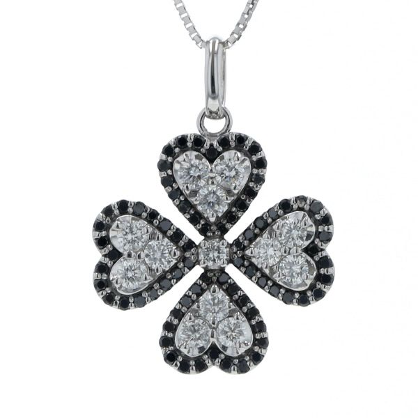 K18WG ホワイトゴールド ネックレス ダイヤ0.53ct ブラック