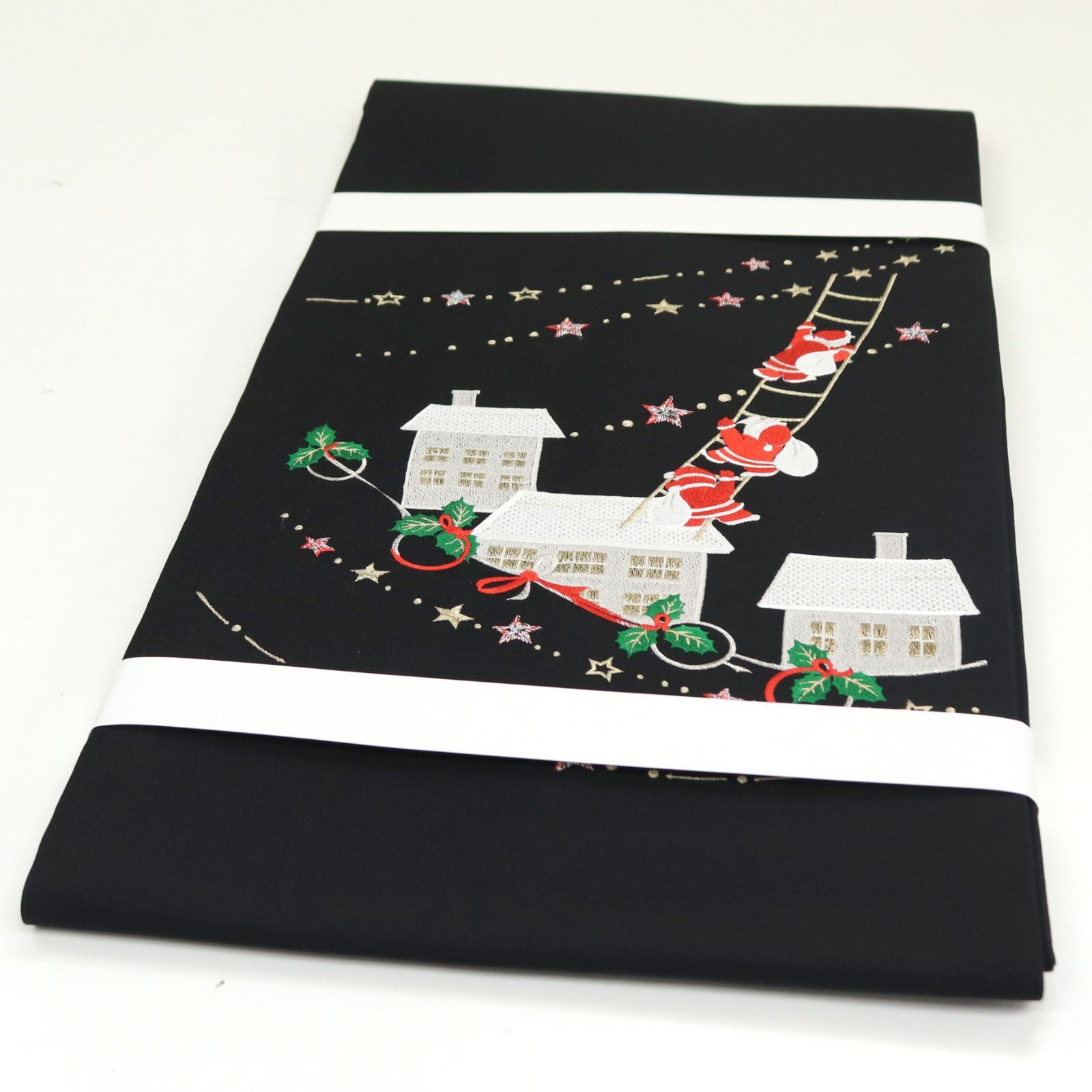 ona4635 お仕立て上がり 西陣織 刺繍 九寸 名古屋帯 クリスマス ハシゴ