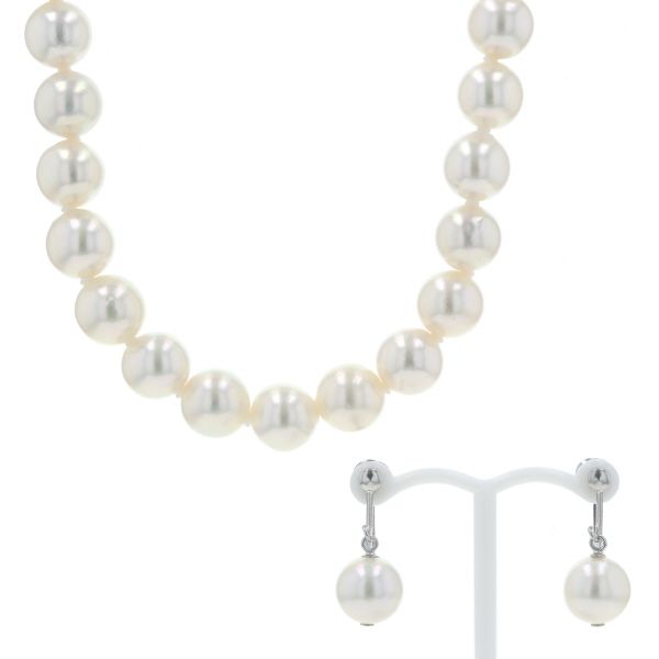 高島屋 SILVER シルバー ネックレス イヤリング 2点セット 本真珠 9 1 mm 0 フォーマル 41 cm 仕上済 zz