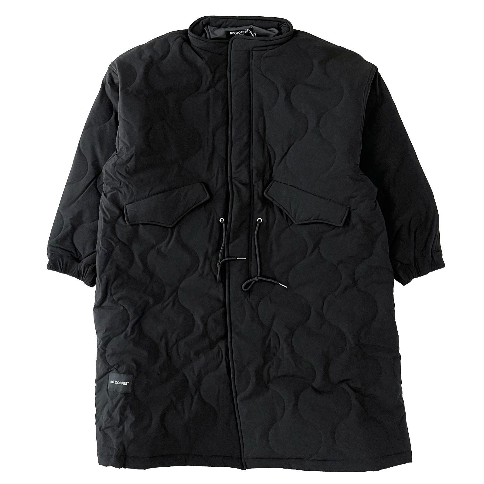 タグ付 NC by NO COFFEE キルティングコート キルトコート ロングコート ブラック 刺繍入り