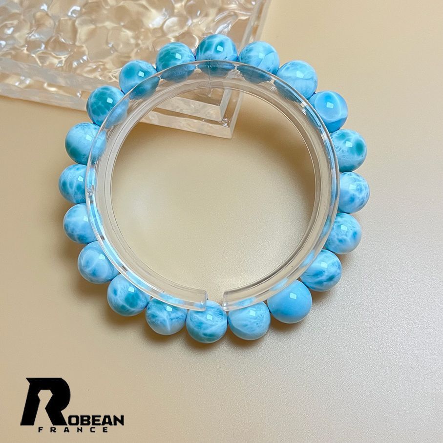 絶賛 EU製 定価28万円 ROBEAN ドミニカ共和国産のラリマー ペクトライト パワーストーン ブレスレット 天然石 開運 金運 プレゼント 約10 10 6 mm
