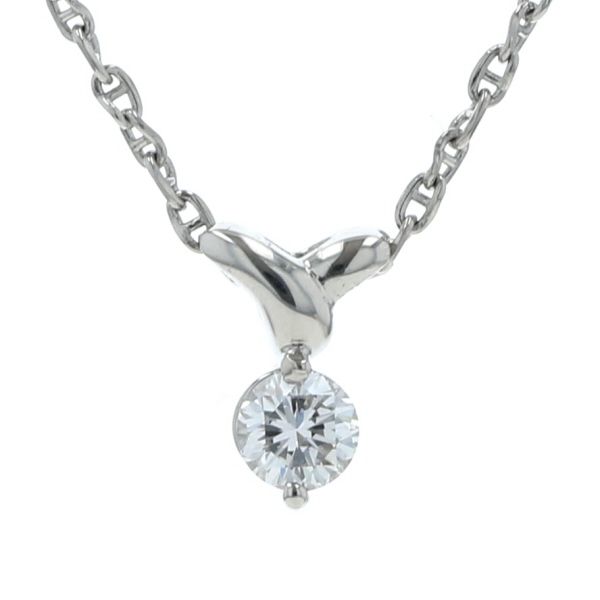Pt900 Pt850 ネックレス ダイヤモンド 0.309ct Dカラー VS1 一粒 V字