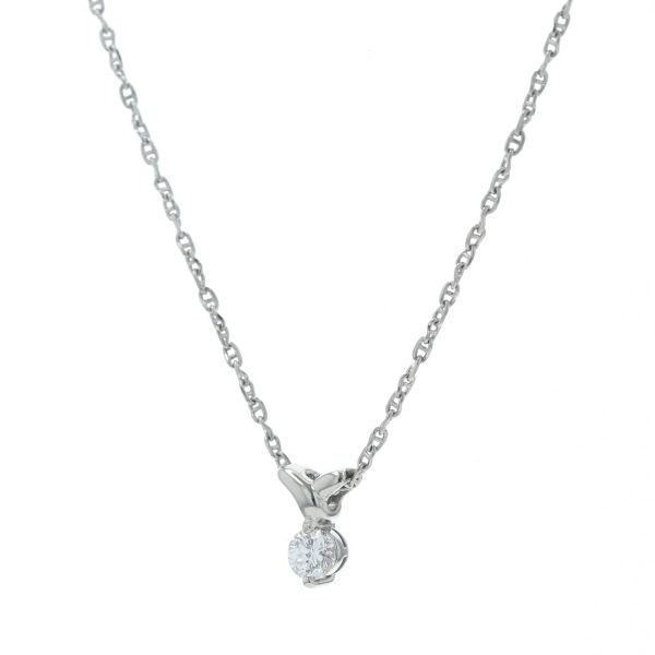 Pt 900 850 ネックレス ダイヤモンド 0.309 ct D VS 1 一粒 V字 マリーナチェーン 鑑定書付 40 cm 仕上済 zz