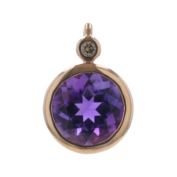 GSTV K18PG ペンダントトップ アメジスト 1.10ct ブラウンダイヤモンド