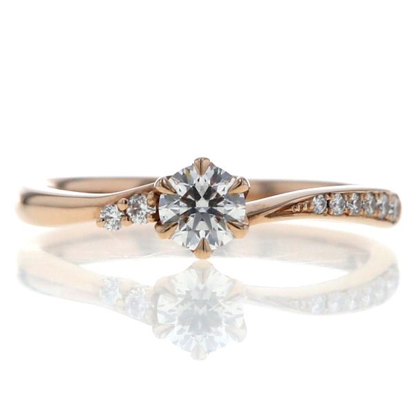 I-PRIMO アイプリモ K18PG リング ダイヤモンド 0.303ct/0.05ct D