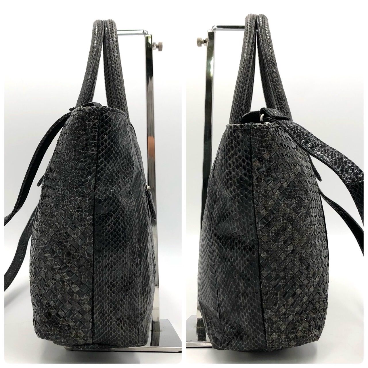 極美品】 パイソン イントレチャート 2way ハンドバッグ ショルダー 