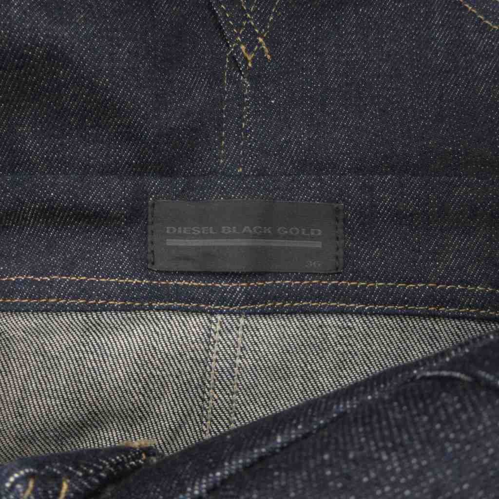 ディーゼルブラックゴールド DIESEL BLACK GOLD デニム ジャンパースカート ワンピース オーバーオール 36 ロング ストレッチ インディゴブルー /GV