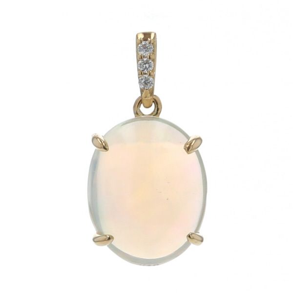 18金ホワイトゴールドオパール＆ダイヤペンダントトップ ビズー公式】オパール ダイヤモンド K18(18金) ペンダントトップ