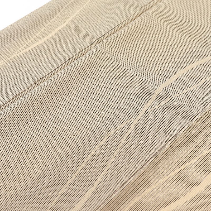  証紙付き 本塩沢 袷 レディース 正絹 ベージュ 縞 身丈160 cm 裄丈65 カジュアル Mサイズ相当着物 リユース着物 着物 紬 着物