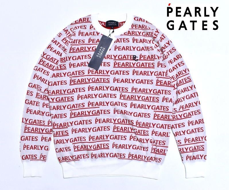 定価３万5200円 パーリーゲイツ ロゴ ニットセーター 0 055 2170306 PEARLY GATES モノグラム柄