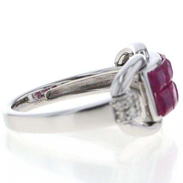 GSTV K18WG ホワイトゴールド リング ルビー 0.92ct ダイヤモンド