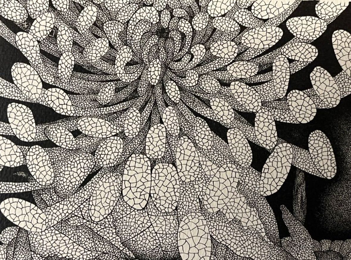 城景都「都道」リトグラフ 手彩 直筆サイン 在印 小売業者 菊花 从会