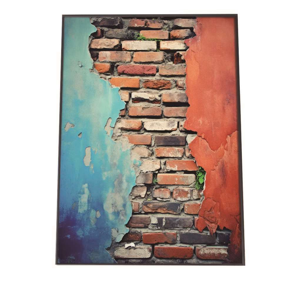 【A2サイズ（約42x59cm）】【lh-poster-2338】【フレーム付き】レンガ 石 ストーン ポスター 模様 ブロック インテリア