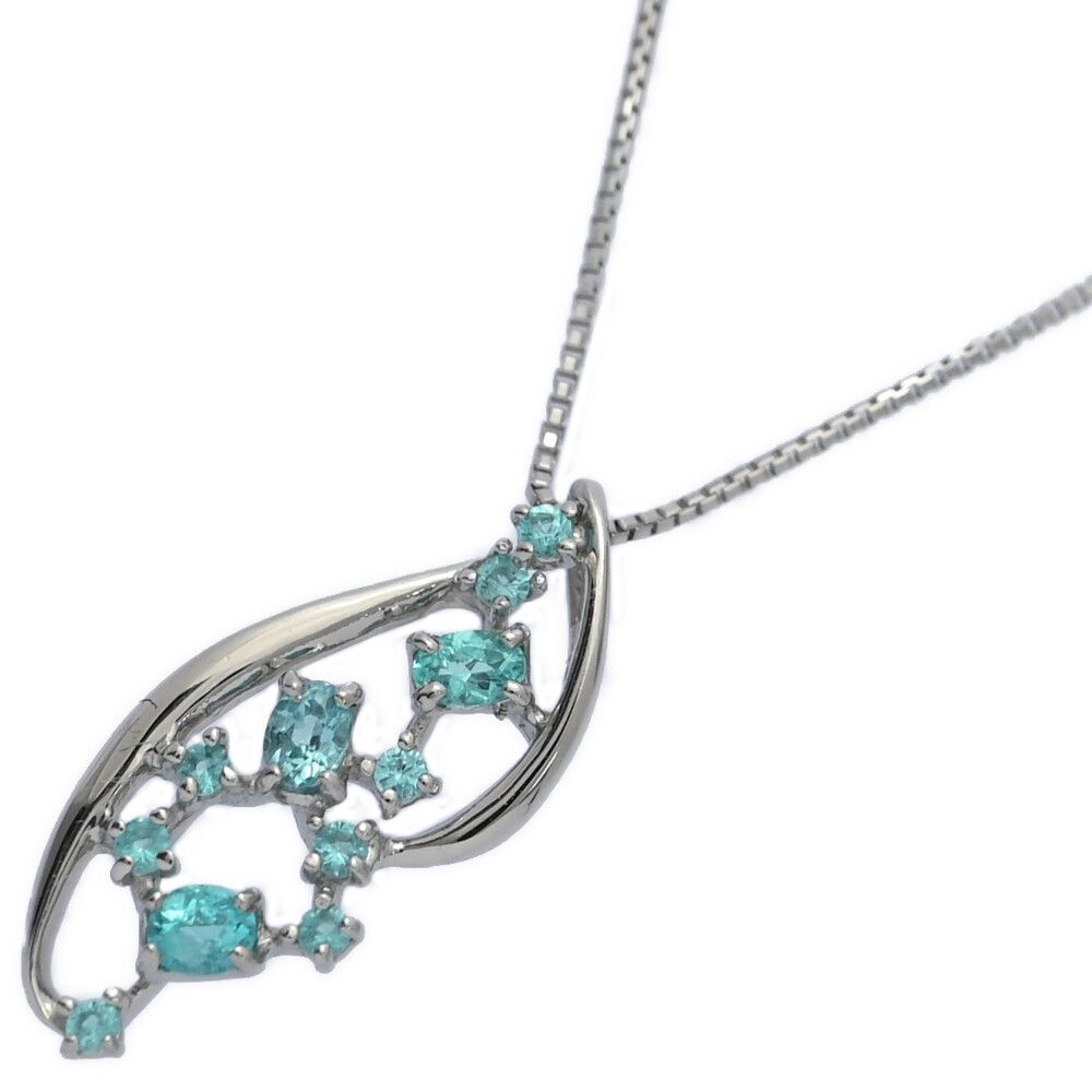PT 0.18 ct|パライバトルマリンネックレス･ペンダント|Pt 900-Pt 850-2.5 g|プラチナ 翌日配送可 S メンズ レディース 595438