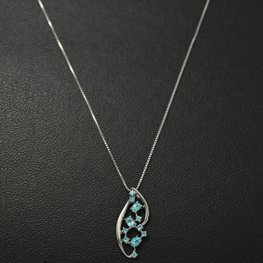 PT0.18ct/パライバトルマリンネックレス・ペンダント/Pt900-Pt850-2.5g