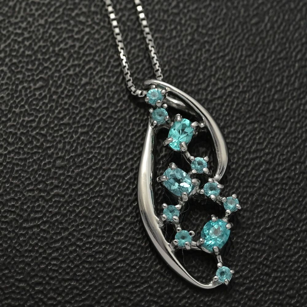 PT0.18ct/パライバトルマリンネックレス・ペンダント/Pt900-Pt850-2.5g