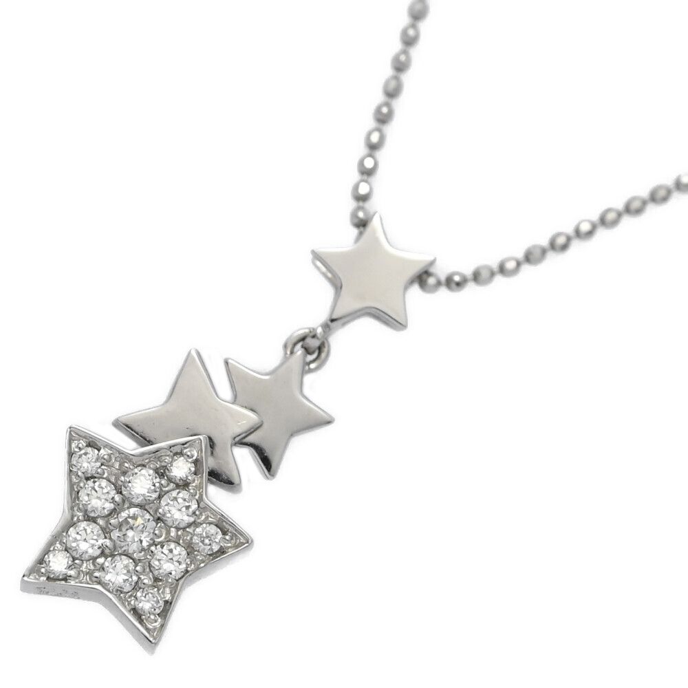 ダイヤモンドネックレス･ペンダント K 14 WG 585 3 0 g ホワイトゴールド 翌日配送可 ♀ S レディース 599083