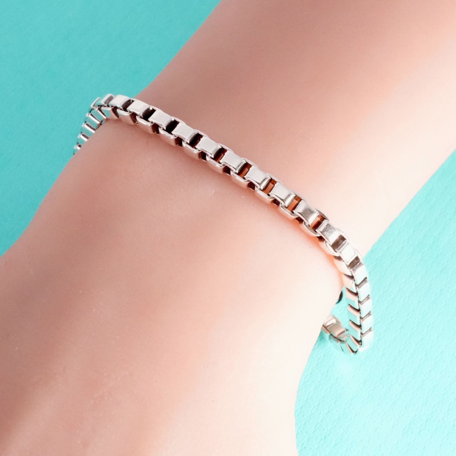 極美品17.5cmティファニー ベネチアン シルバー ブレスレット25-2150