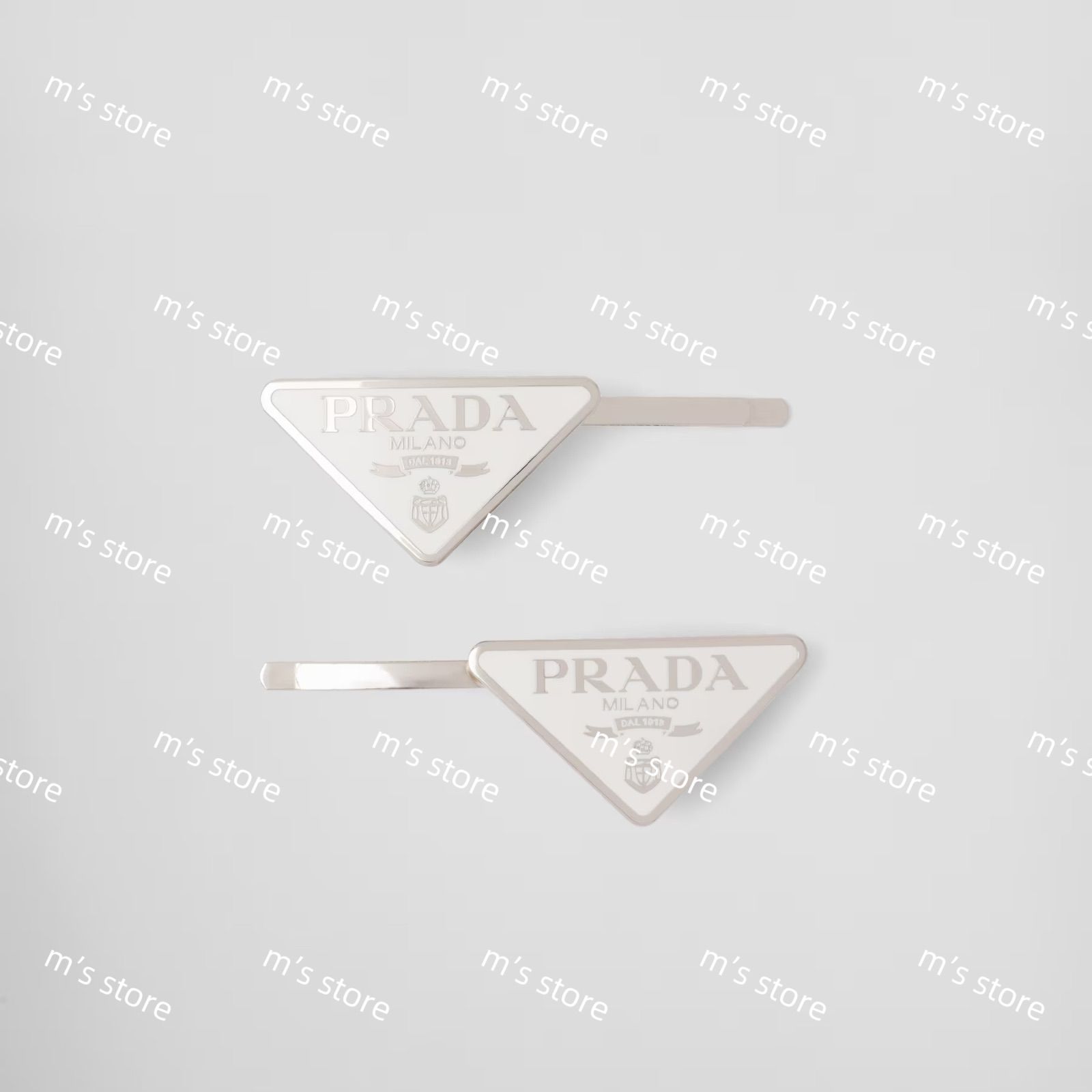 新品 PRADA プラダ メタル ヘアピン ホワイト シルバー - メルカリ