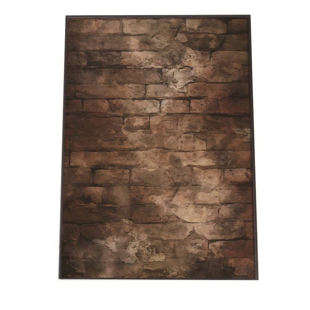 【A2サイズ（約42x59cm）】【lh-poster-2350】【フレーム付き】レンガ 石 ストーン ポスター 模様 ブロック インテリア