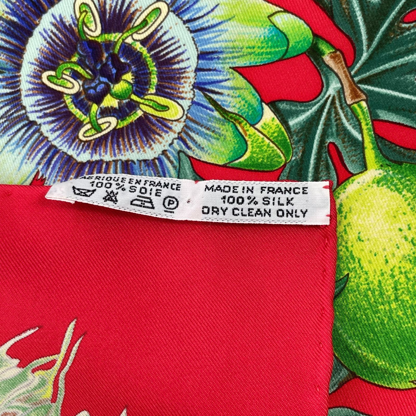 美品 HERMES エルメス スカーフ カレ90 Pシルク100% ASSIFLORES 