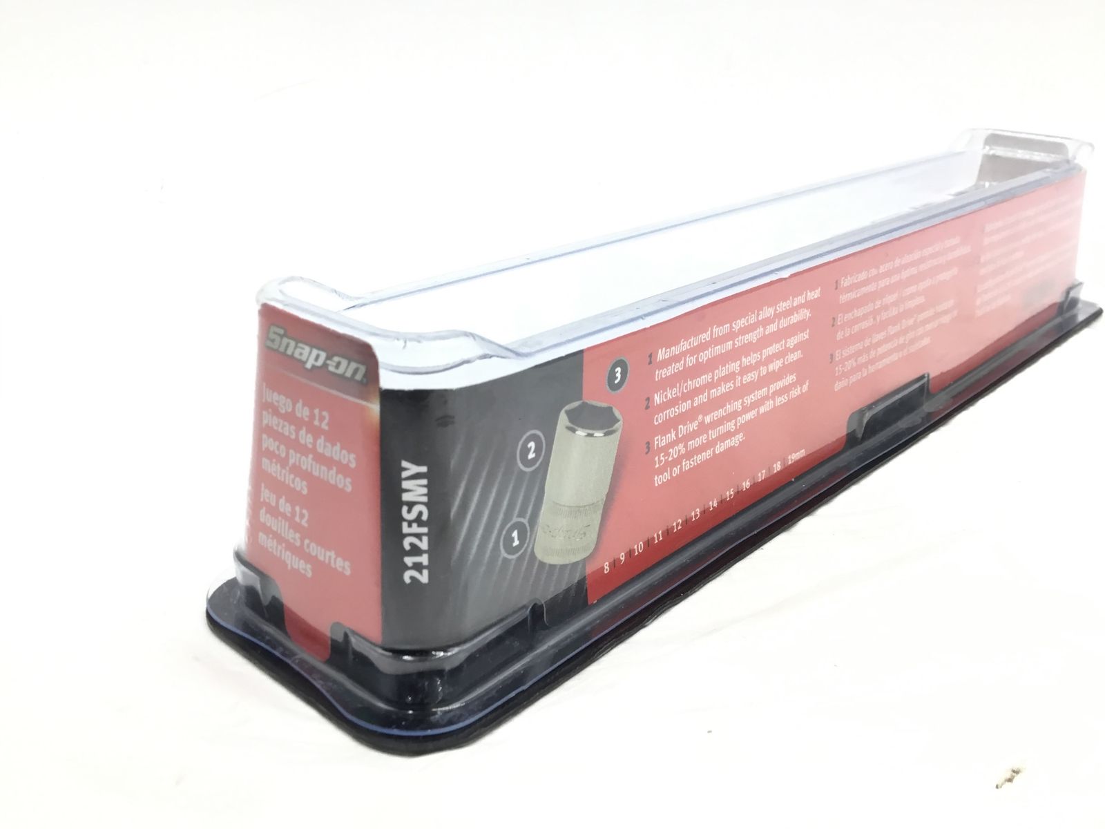 ♥に近い Snap-on|スナップオン 差込角3|8 9.5 mm 6角シャローソケット12本セット 212 FSMY エコツー M 02