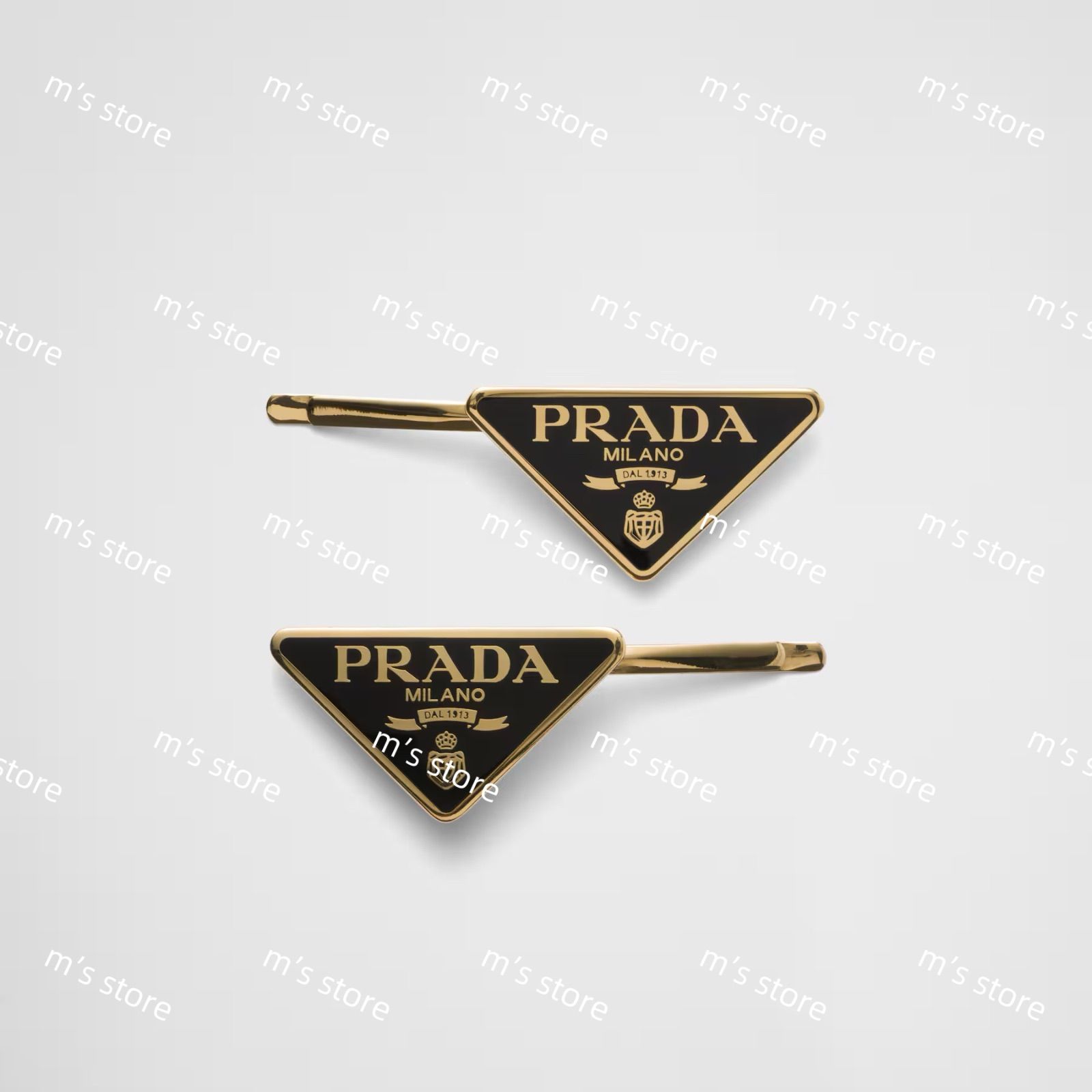 PRADA プラダ メタル ヘアピン ブラック ゴールド