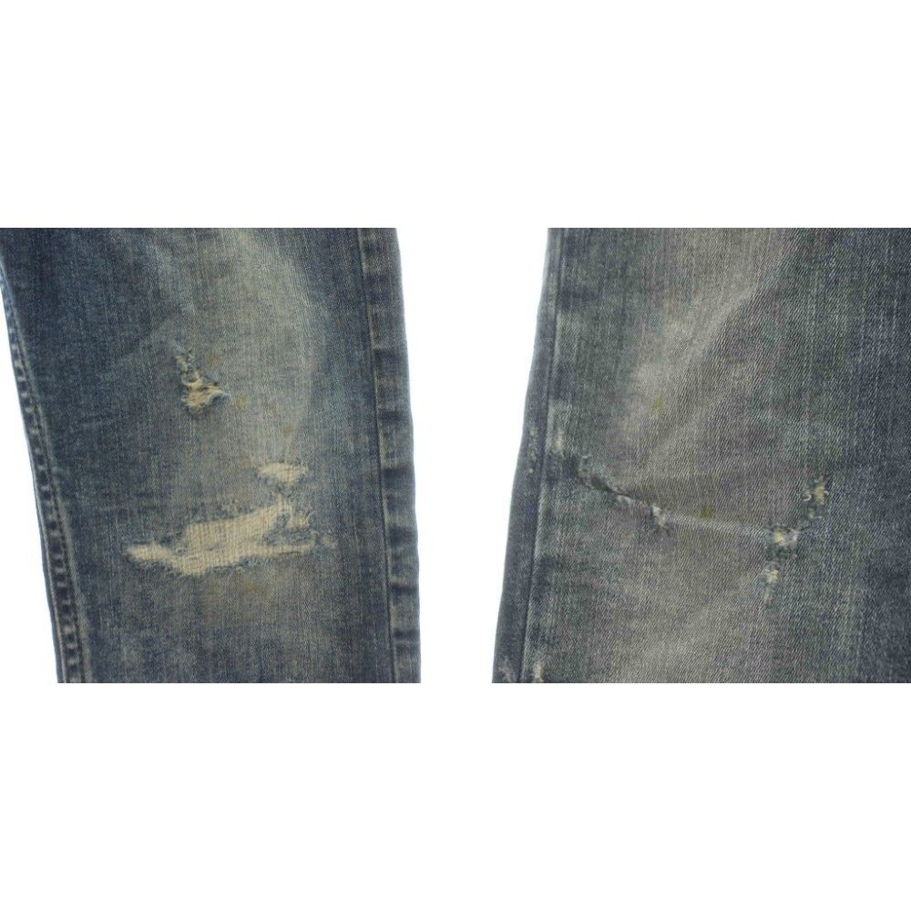 【中古】DIESEL THOMMER-T デニムパンツ ジーンズ スキニー スリム ダメージ加工 ジップフライ W30 青 00SE3D ディーゼル DIESEL THOMMER-T デニムパンツ ジーンズ スキニー スリム