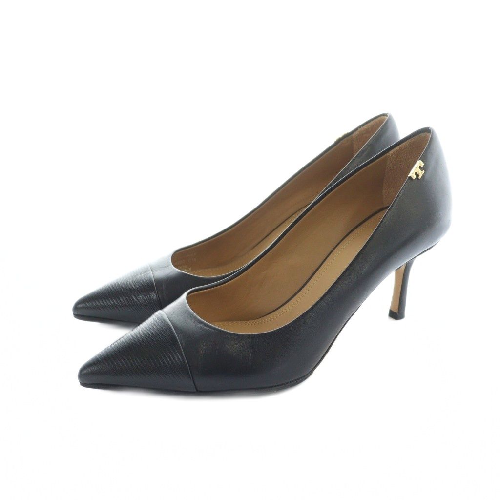 トリーバーチ TORY BURCH パンプス レザー 切替 販売 ポインテッドトゥ