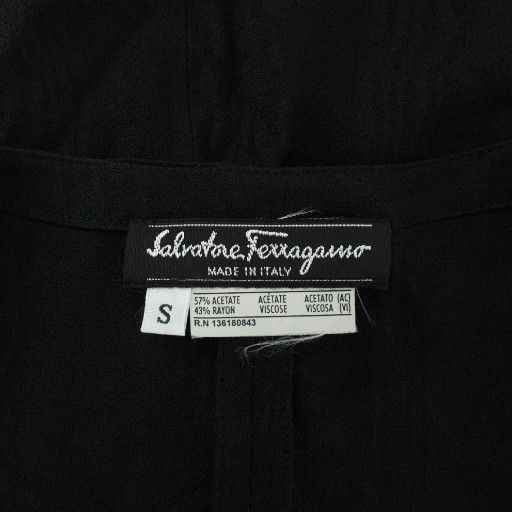 【中古】サルヴァトーレフェラガモ Salvatore Ferragamo ヴィンテージ ワンピース 長袖 ロング クルーネック S 黒 サルヴァトーレフェラガモ Salvatore Ferragamo ヴィンテージ