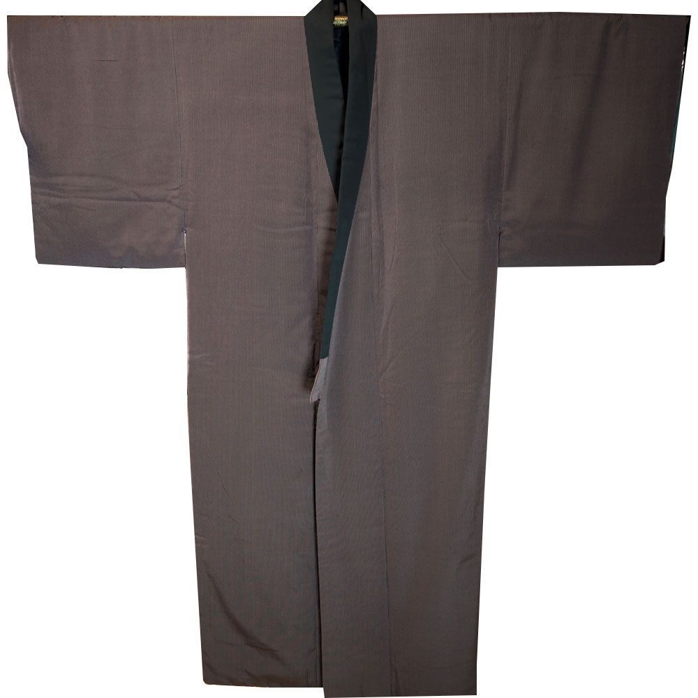 どてら 丹前 茶系万筋 な大きめサイズ比較的 ヴィンテージ 骨董 コレクション 衣裳