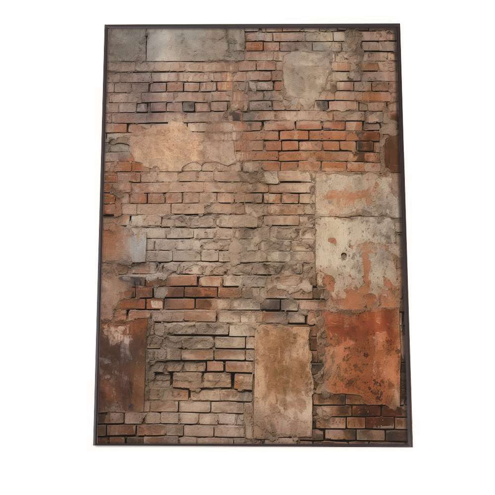 B2サイズ（約51x73cm）】【lh-poster-2404】【フレーム付き】レンガ 石