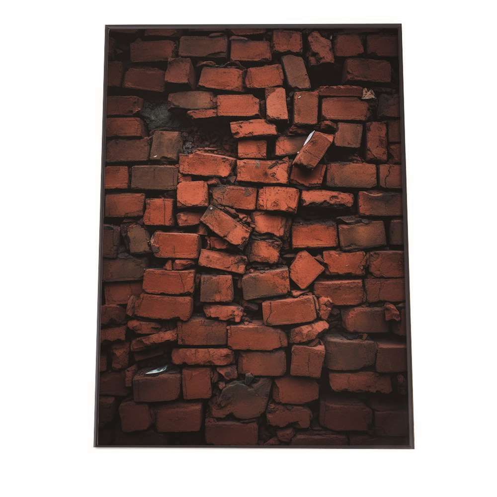 【A2サイズ（約42x59cm）】【lh-poster-2406】【フレーム付き】レンガ 石 ストーン ポスター 模様 ブロック インテリア