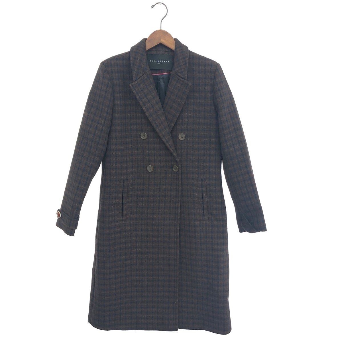 TARA JARMON タラジャーモン ダブルブレストコート サイズ:36 チェック