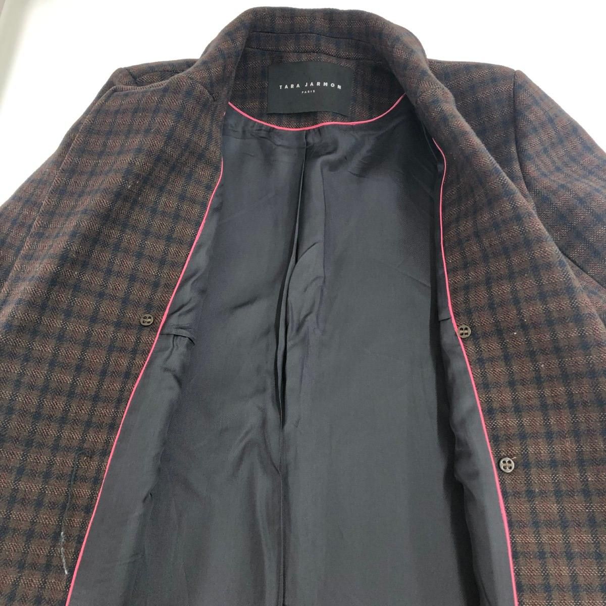 TARA JARMON タラジャーモン ダブルブレストコート サイズ:36 チェック 