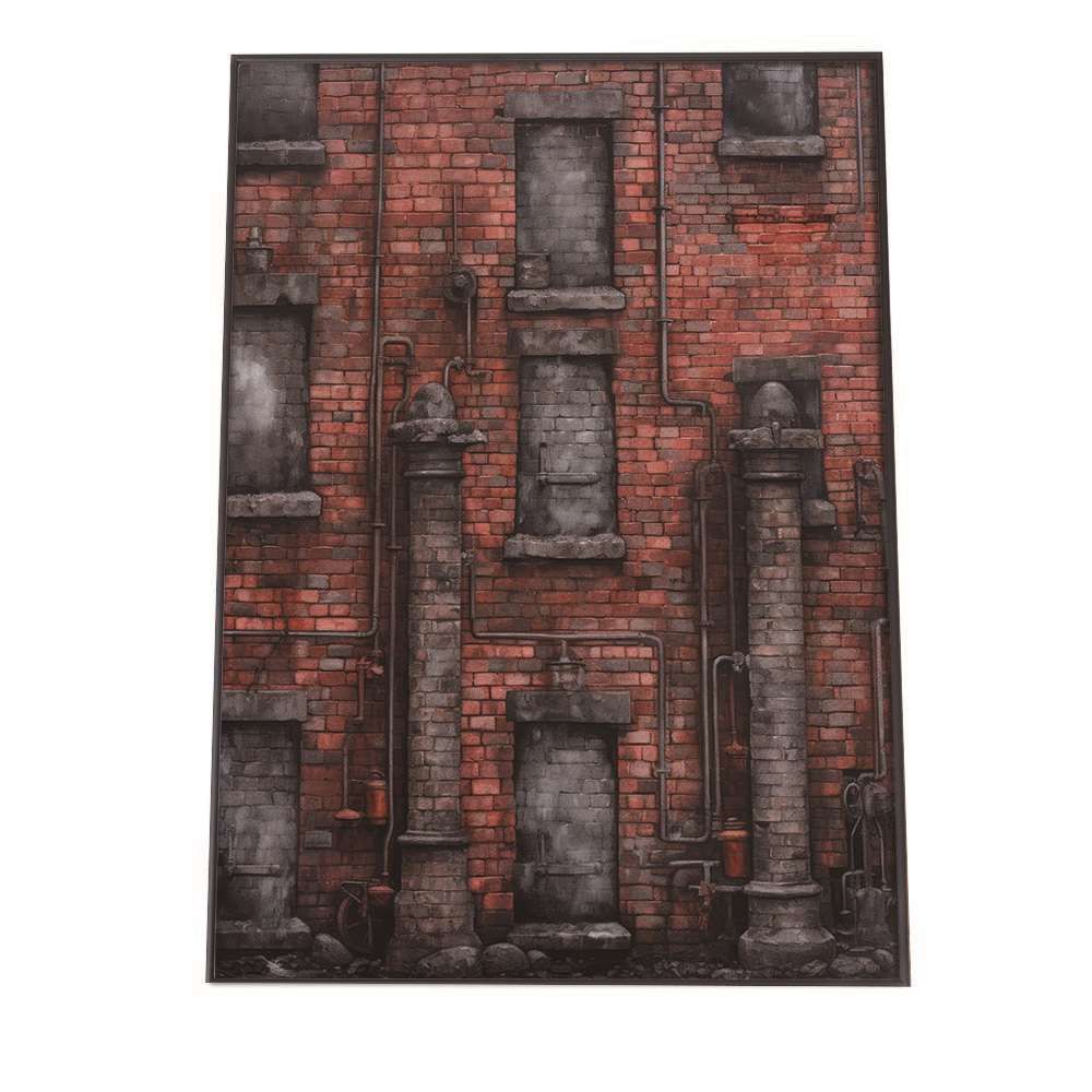 【A1サイズ（約59x84cm）】【lh-poster-2408】【フレーム付き】レンガ 石 ストーン ポスター 模様 ブロック インテリア