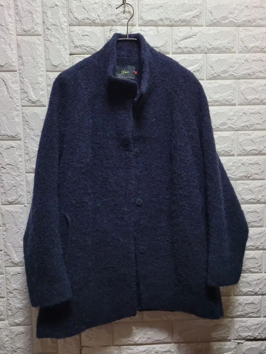 ISAE ネイビー ルーズフィット アルパカコート