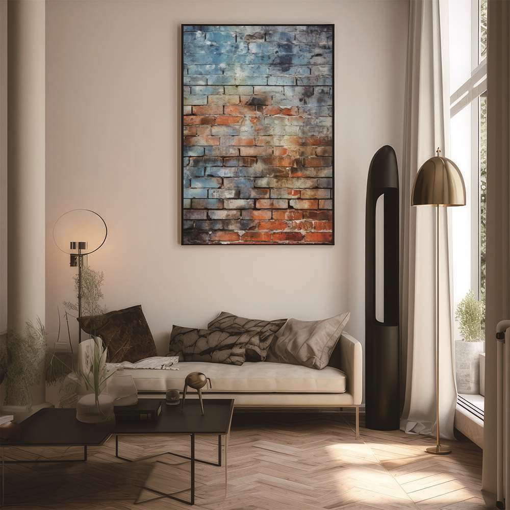 B2サイズ（約51x73cm）】【lh-poster-2425】【フレーム付き】レンガ 石