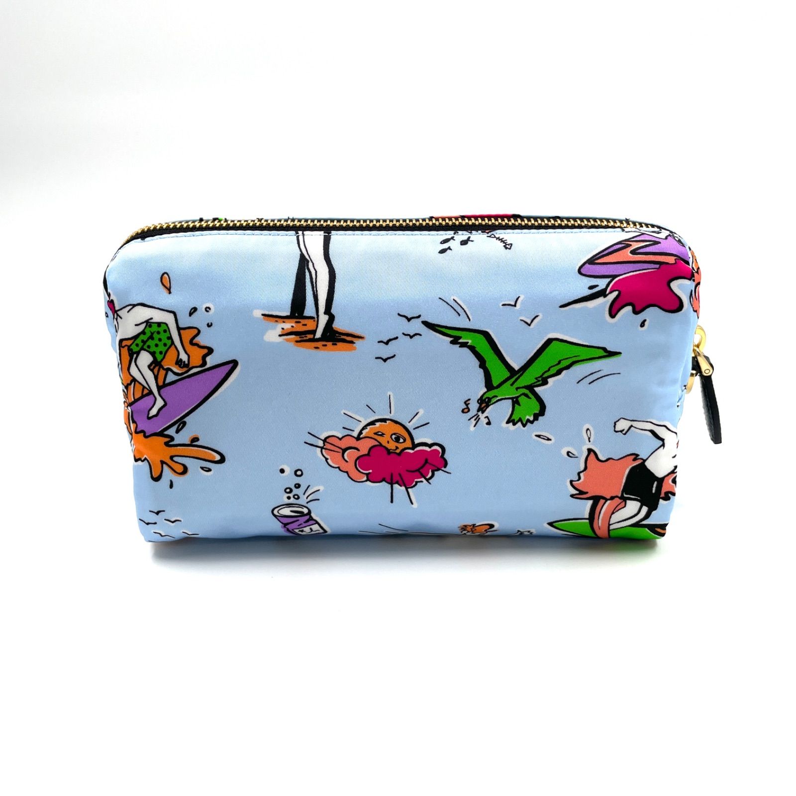 B066 【美品】PRADA プラダ ポーチ ナイロンポーチ サーフィン柄