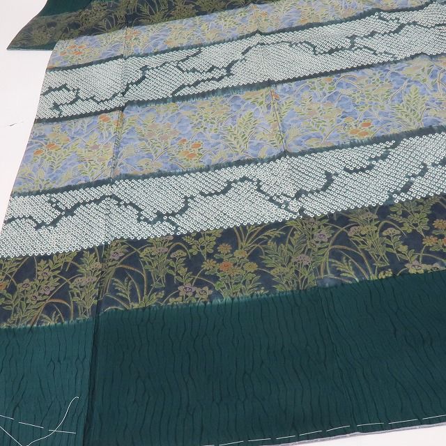 六花-RIKKA- 正絹 仕付け糸付 まんじゅう菊 桔梗 訪問着 手縫い仕立て 着物 A 4121