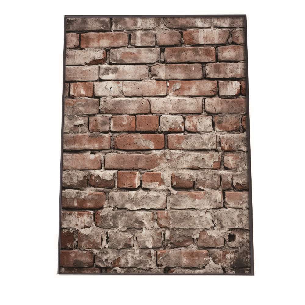 【B2サイズ（約51x73cm）】【lh-poster-2454】【フレーム付き】レンガ 石 ストーン ポスター 模様 ブロック インテリア