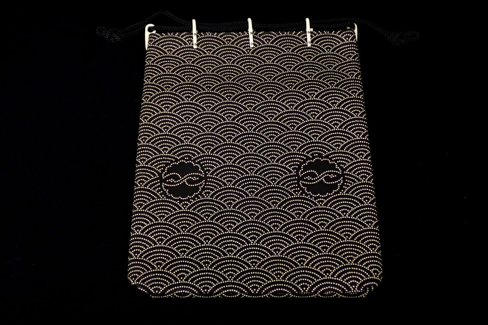 ▲ 印傳屋 青海波文 巾着|合才袋▲ |印伝屋|茶緑色|和装バッグ|和装小物