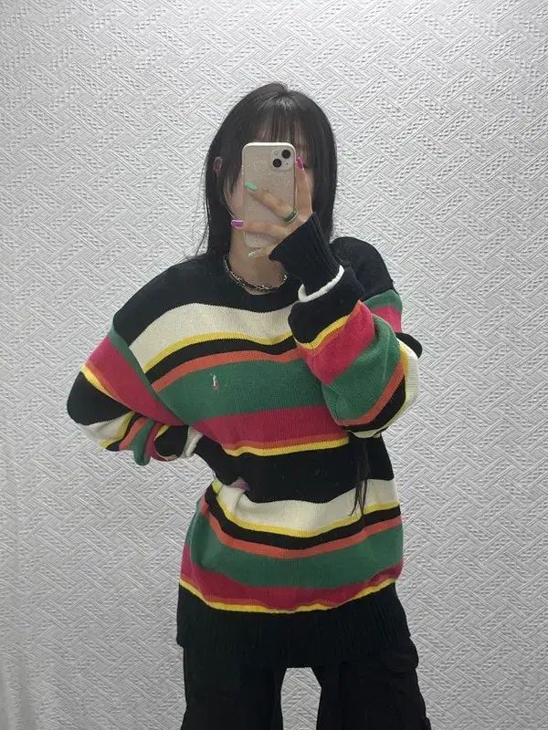 ポロ ラルフローレン 90's Y2K レア バイカラー ニット 105 C07358