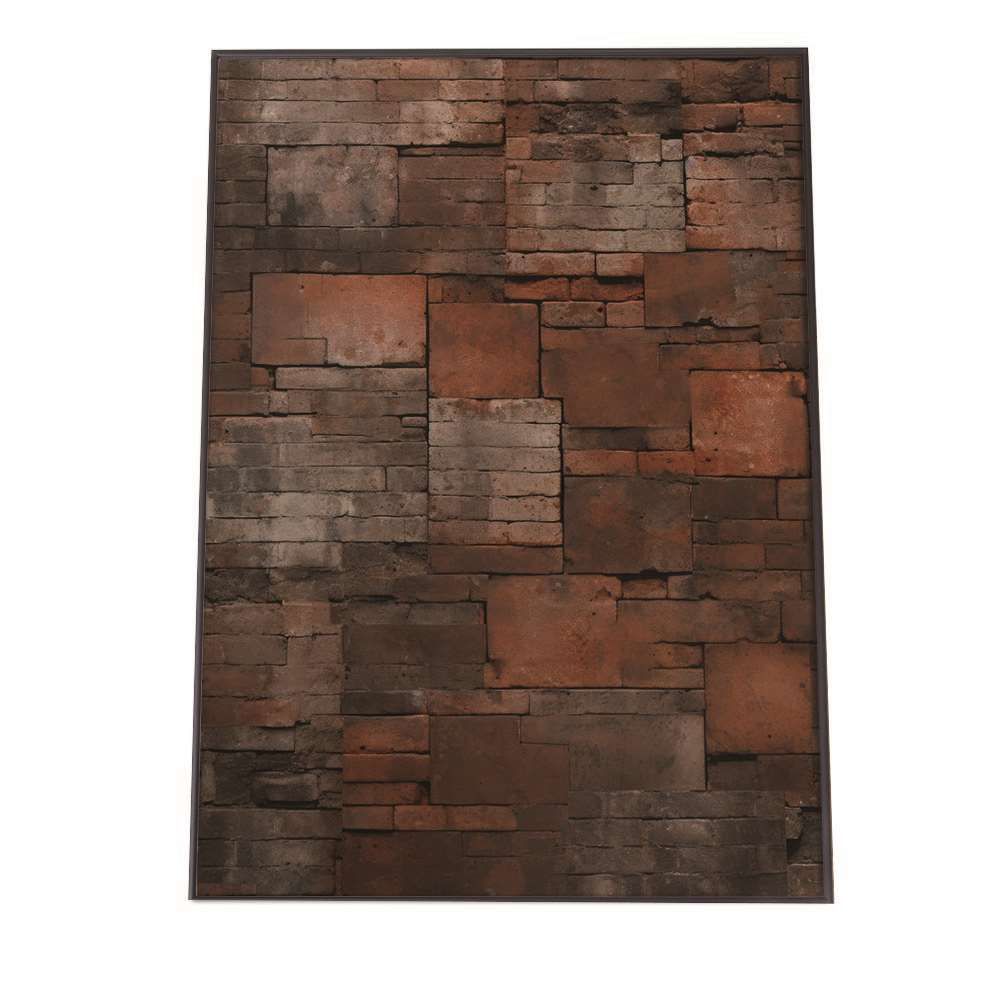 【B2サイズ（約51x73cm）】【lh-poster-2472】【フレーム付き】レンガ 石 ストーン ポスター 模様 ブロック インテリア