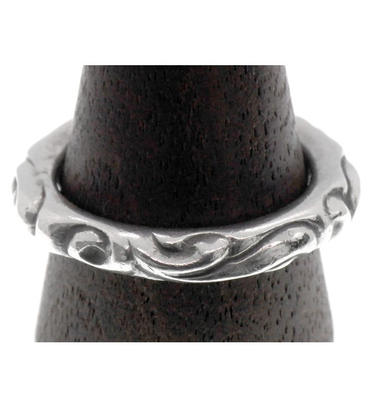 クロムハーツ CHROME HEARTS SCRL BAND スクロールバンド シルバー リング 46378
