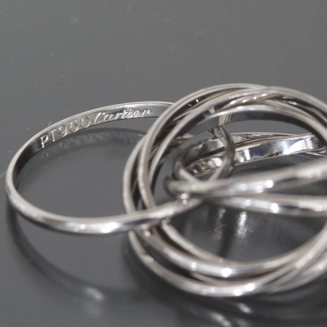 激 カルティエトリニティ7連リング 11号 PT 950 9 8 g E 1948