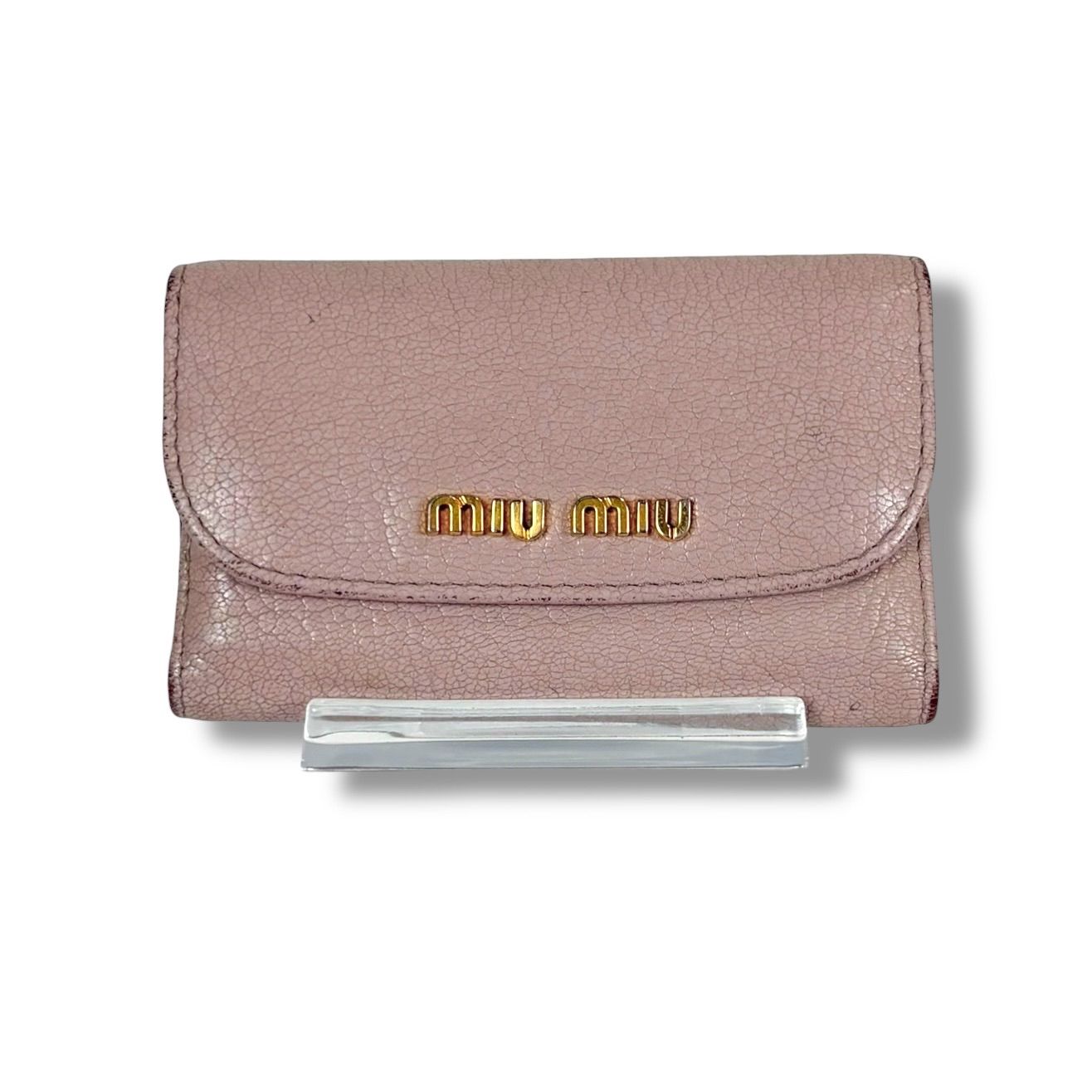 ミュウミュウ MIUMIU 6連キーケース ピンク ベージュ マドラスレザー