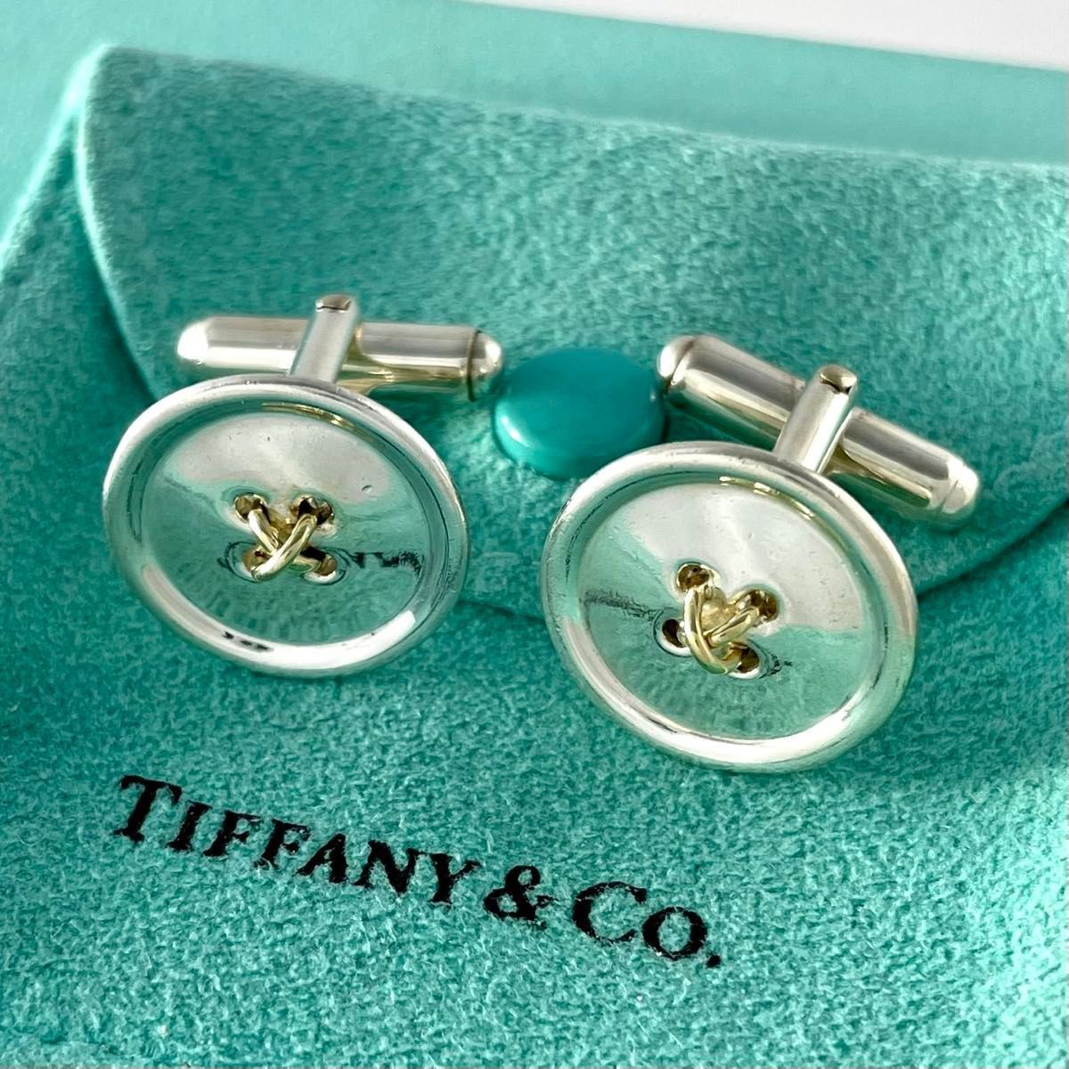 Tiffany & Co. ボタン型カフリンクス　SV925/750 Tiffany & Co. ボタン型カフリンクスSV925/750