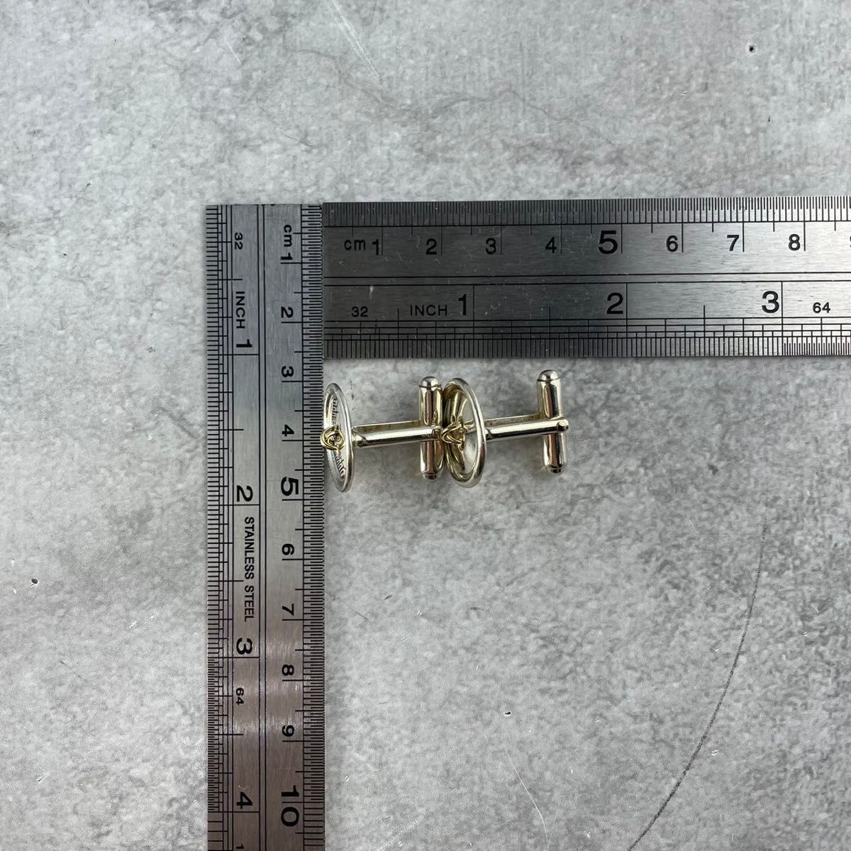 ティファニー ボタン コンビ カフス 925 750 WH10fe - メルカリ